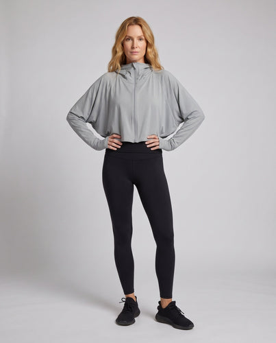 Damen Sportliche Kapuzenjacke mit UV-Schutz und weiten Ärmeln
