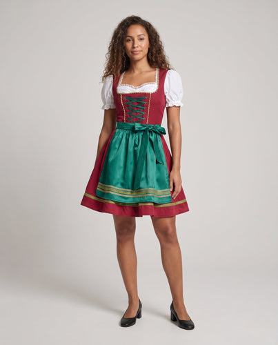 Festliches traditionelles Damenkleid mit floralen Akzenten Shop Nory