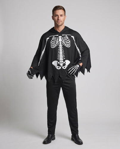 Herren Skelett Halloween Kostüm mit Kapuze Shop Nory
