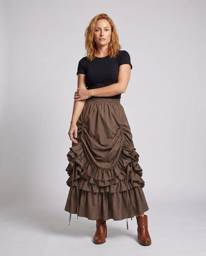 Damen asymmetrisches Rüschenshirtrock mit Farbblockierung und Maßanfertigung Shop Nory