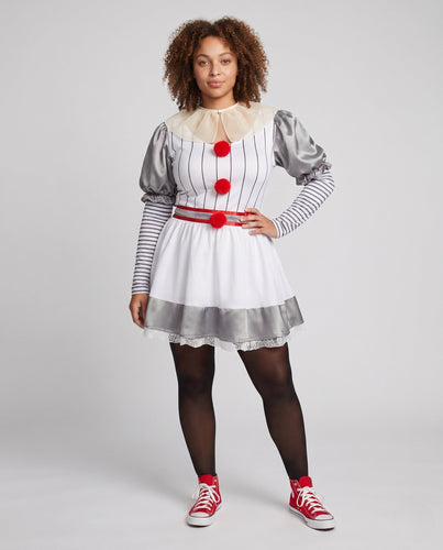 Damen Clown-Outfit mit Ärmeln und kragenähnlichem Detail Shop Nory