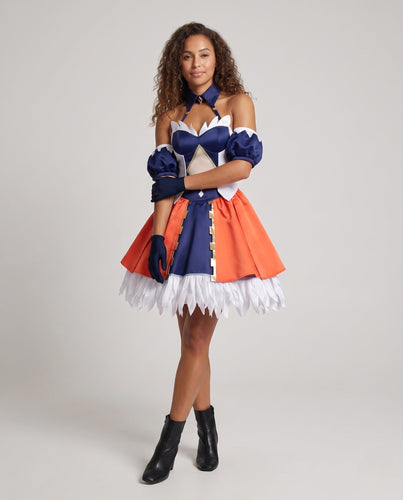 Damen Cosplay-Kleid mit stilvollen Ärmeln und aufwendigen Applikationen Shop Nory