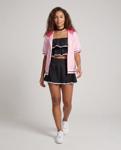 Damen Cosplay-Set mit gestuftem Oberteil, Rock und praktischer Jacke Shop Nory