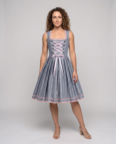 Dirndl Kleid für Damen mit floralen Applikationen und elegantem Taillengürtel Shop Nory