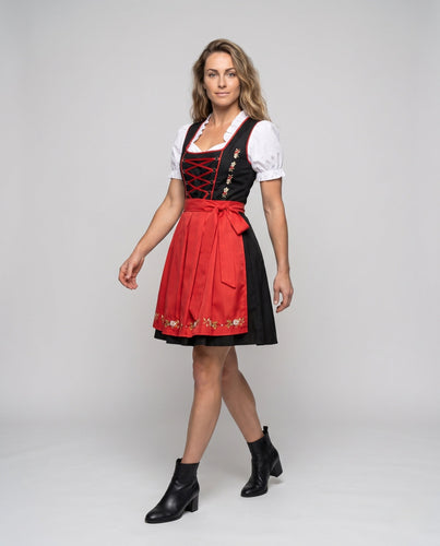 Damen Dirndl Set mit aufwendigen Schnürungen und floralen Verzierungen Shop Nory