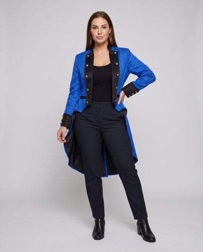 Damen elegante Frack mit aufwendigem Muster und hochwertigen Knopfdetails Shop Nory