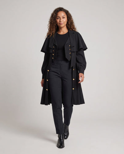 Damen eleganter Langmantel mit Statement-Ärmeln Shop Nory