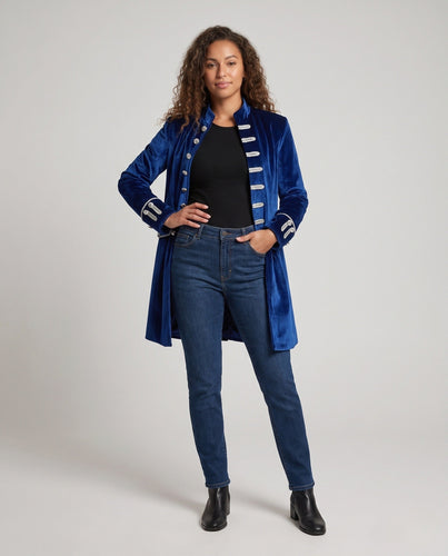 Damen eleganter Samtfrack mit aufwändigen Knöpfen Shop Nory