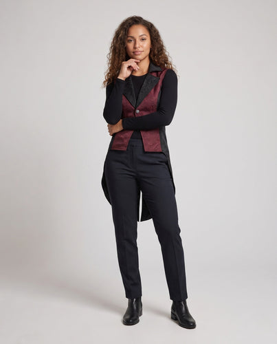 Damen elegante, taillierte Frack mit Floral Muster und asymmetrischem Saum Shop Nory