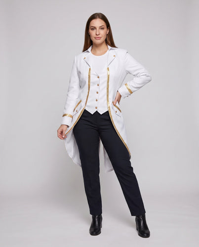 Frauen historische Frack mit goldenen Akzenten und elegantem Schnitt Shop Nory