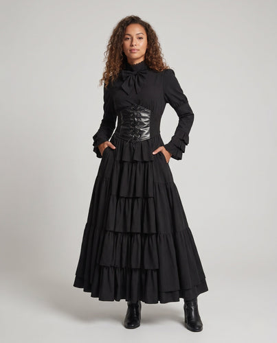 Damen historisches Rüschendress mit elegantem Taillenband Shop Nory