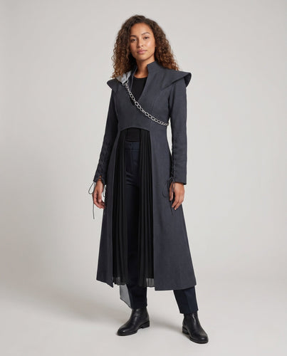 Damen lange Designer-Kleid mit einzigartigem Schnitt Shop Nory