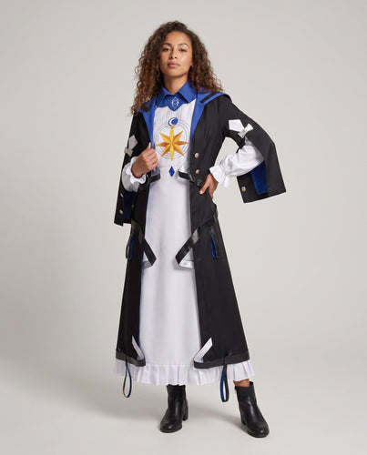 Damen mystisches Ritualkostüm mit abnehmbarem Kragen und kunstvoll verzierten Details Shop Nory