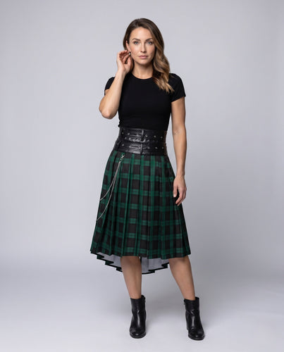 Damen Faltenrock mit asymmetrischem Schnitt und dekorativen Details Shop Nory