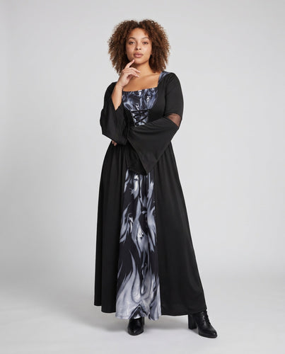 Damen elegantes Kapuzenkleid mit schimmernden Details Shop Nory