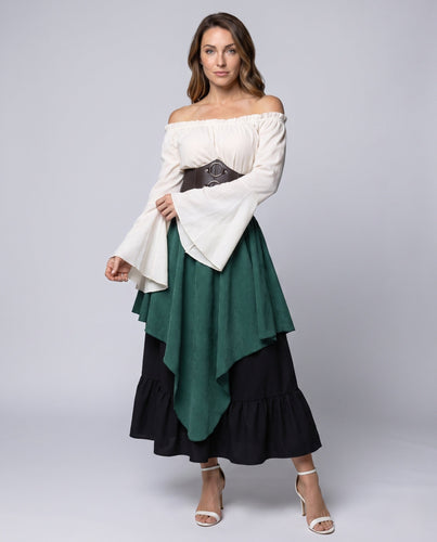 Damen Elegantes Kleid mit asymmetrischem Schnitt und voluminöser Rock Shop Nory