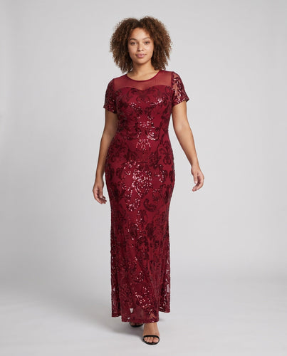 Frauen Elegante Maxi Kleid mit Funkelnder Spitze Look Shop Nory
