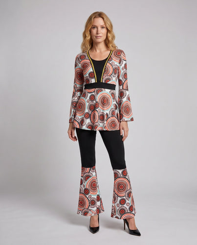 Damen Festival-Outfit mit weitem Schlag und glänzenden Verzierungen Shop Nory