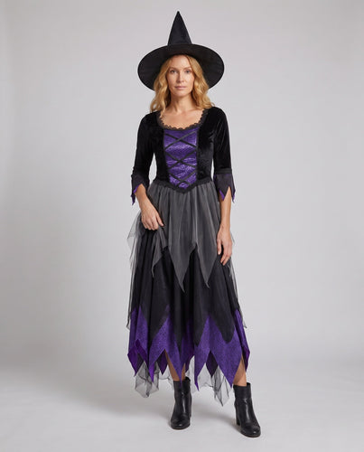 Damen Hexenkostüm mit elegantem Tüllrock und Accessoires Shop Nory