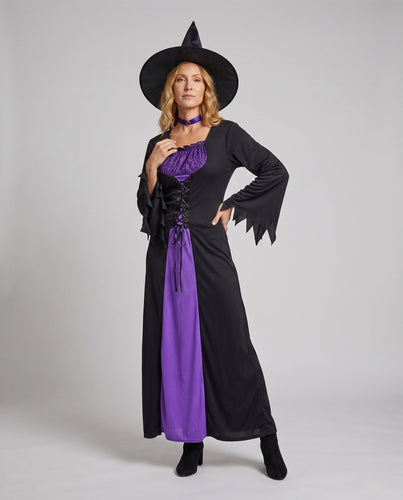 Damen Hexenkostüm mit eleganten Schnitt und zauberhaften Frontdetails Shop Nory