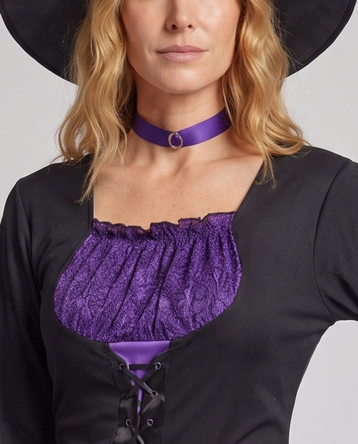 Damen Hexenkostüm mit eleganten Schnitt und zauberhaften Frontdetails Shop Nory