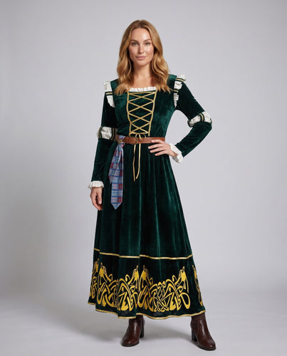 Damen historisches Kostüm mit elegantem Samt und keltischen Motiven Shop Nory