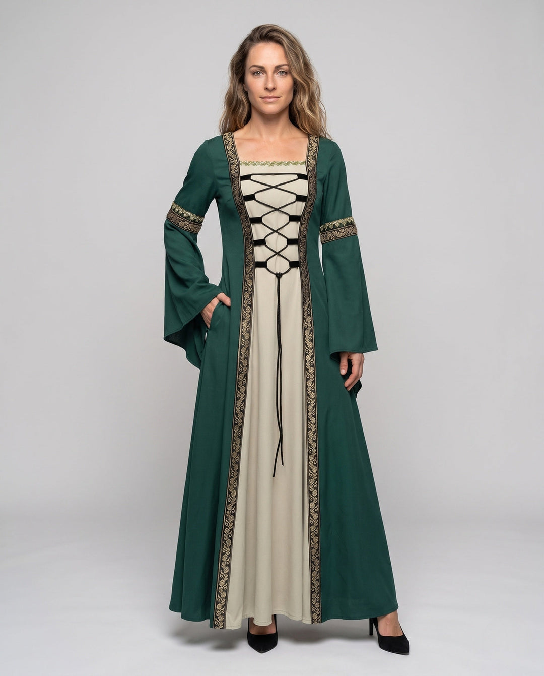 Damen historisches Märchenkleid mit elegantem Schnürdesign Shop Nory