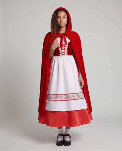 Damen Märchenhaftes Rotkäppchen-Kleid mit eleganter Kapuze Shop Nory