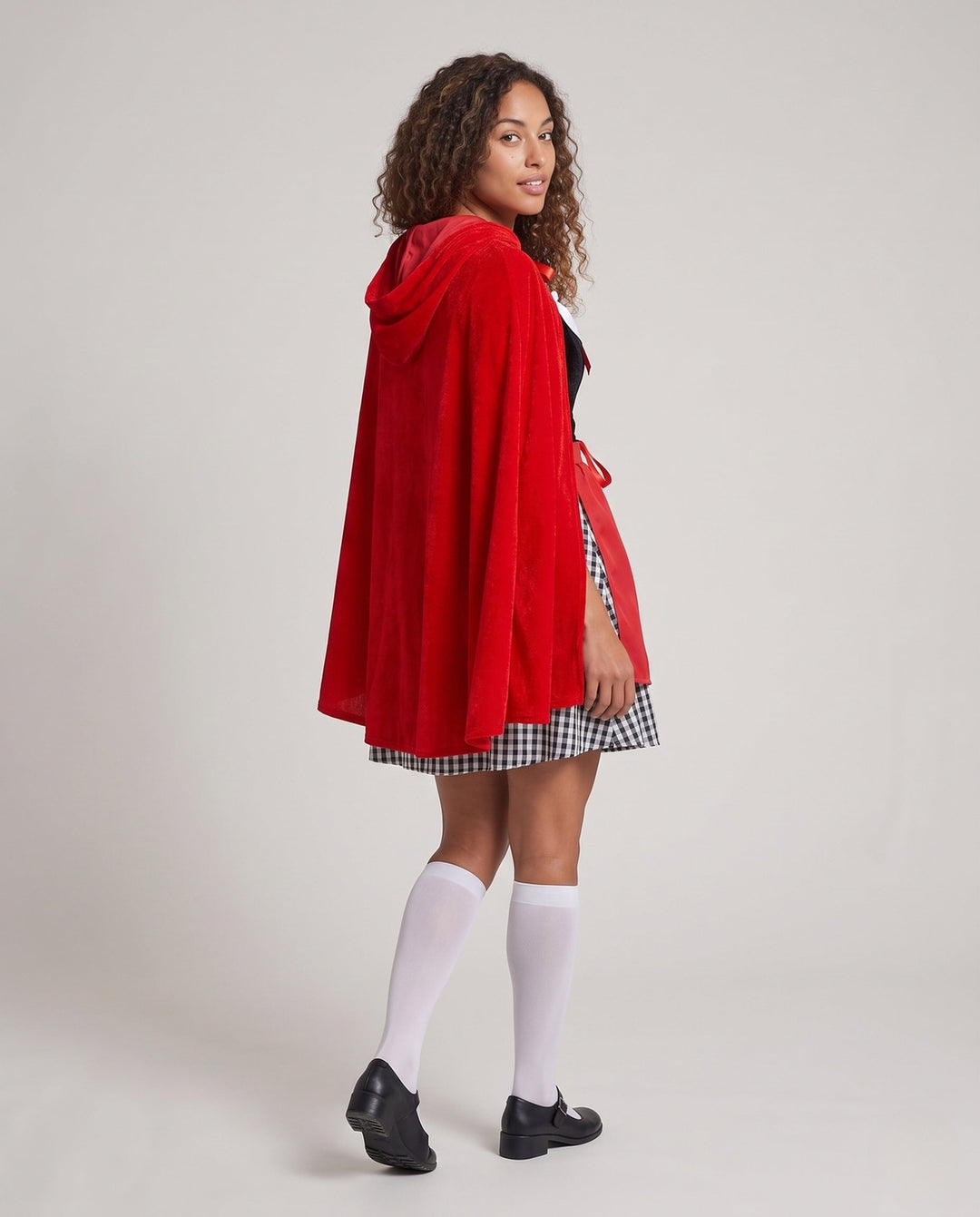 Damen Märchenhaftes Rotkäppchen-Kostüm mit eleganter Kapuze und fröhlichem Tüllrock Shop Nory