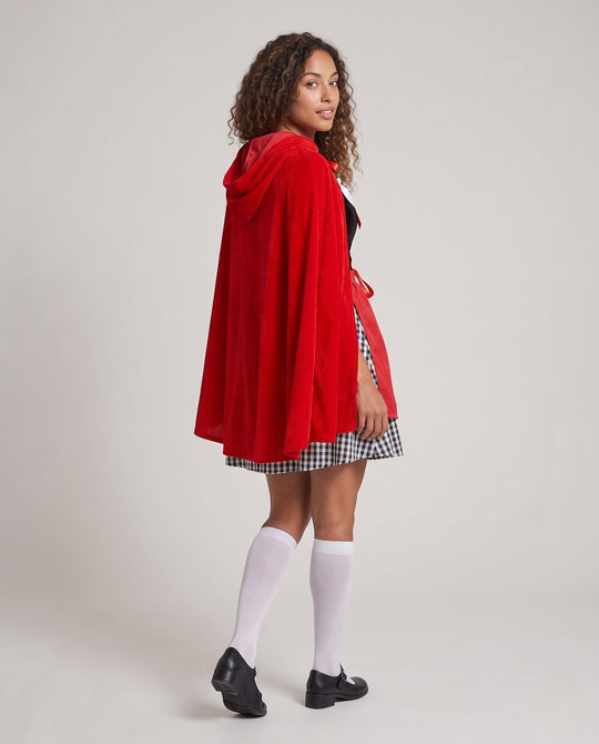 Damen Märchenhaftes Rotkäppchen-Kostüm mit eleganter Kapuze und fröhlichem Tüllrock Shop Nory