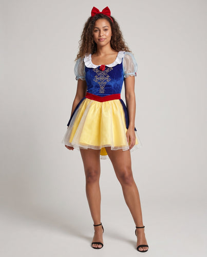 Damen Märchenprincess Kostüm mit Puffärmeln und Rüschendetails Shop Nory