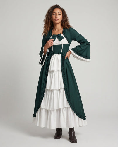Damenkleid mit voluminösem Rock und eleganten Rüschendetails Shop Nory