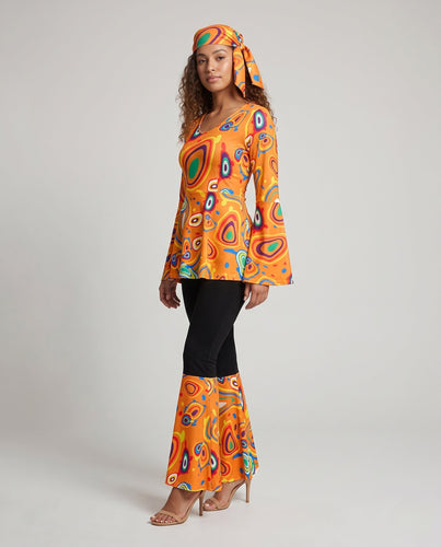 Damen Schlaghose mit einem modischen Oberteil im Retro-Stil Shop Nory