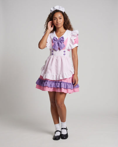 Damen verspieltes Dienstmädchenkleid mit Rüschen und Schleife Shop Nory