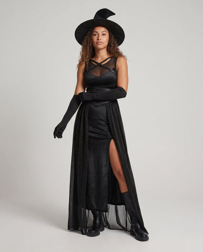 Damen Zauberhaftes Hexenkleid mit langer Schleppe Shop Nory