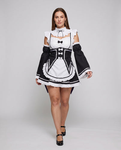 Damen Kostüm mit Rüschendetails und Accessoires Shop Nory