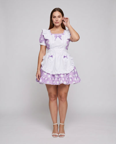 Damen Kostümkleid im verspielten Retro-Stil mit Schürze und Rüschendetails Shop Nory