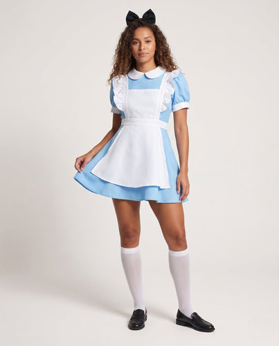 Damen Märchenhaftes Kostümkleid mit Schürze und Puffärmeln Shop Nory
