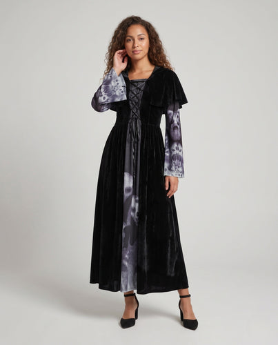 Damen Mystisches Kostümkleid mit Kapuze und weitem Hosenansatz Shop Nory