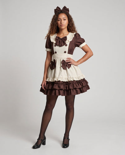 Damen Verspieltes Kleid mit Rüschen und großen Schleifen Shop Nory