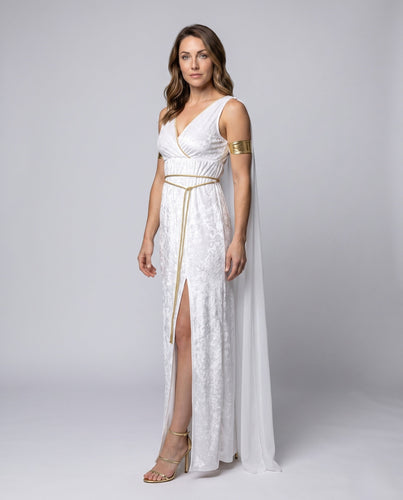 Damen elegantes antikes Kostüm mit schimmerndem Überrock und fließendem Cape Shop Nory