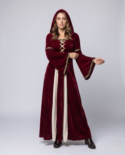 Damen elegantes Kapuzenkleid mit schwingenden Ärmeln Shop Nory