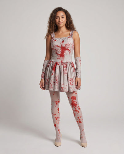 Damen Gruselige Geisterbraut Kleid mit romantischen Akzenten und blutigen Details Shop Nory