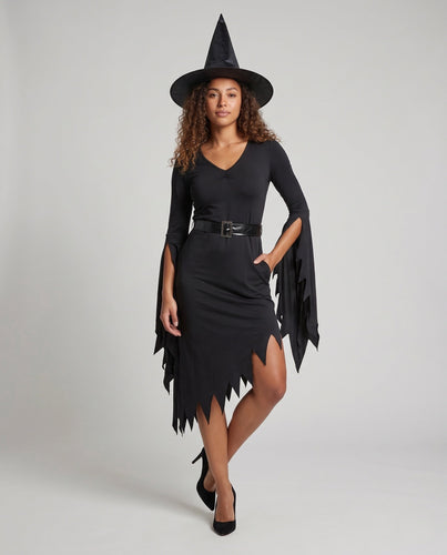 Damen Gruselige Hexenrobe mit auffälligen Ärmel-Details Shop Nory