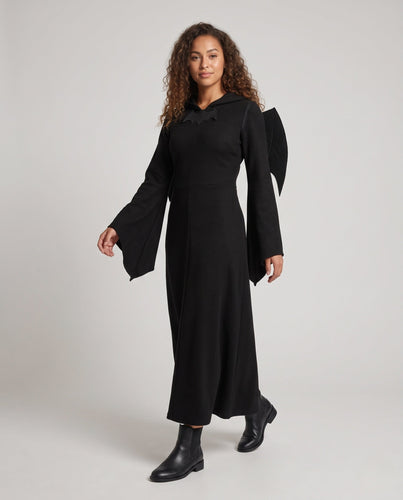 Damen Gruseliges Hexen-Kleid mit Kapuze und schwingenden Ärmeln Shop Nory