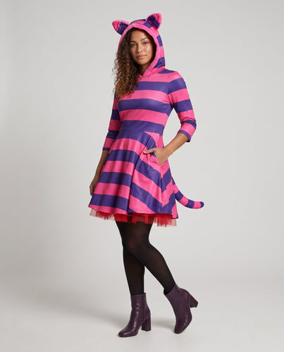 Damen Katzenkostüm mit Kapuze, gestreiftem Design und charmanten Accessoires Shop Nory