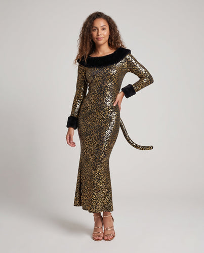 Damen Leoparden-Motiv Kleid mit glamourösem Schnitt Shop Nory
