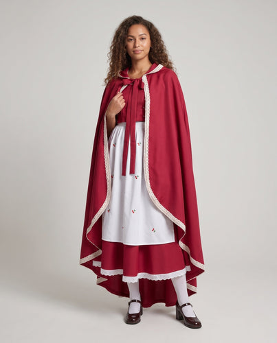 Damen Märchenhaftes Rotkäppchen Kostüm mit Kapuze und elegantem Tüllrock Shop Nory