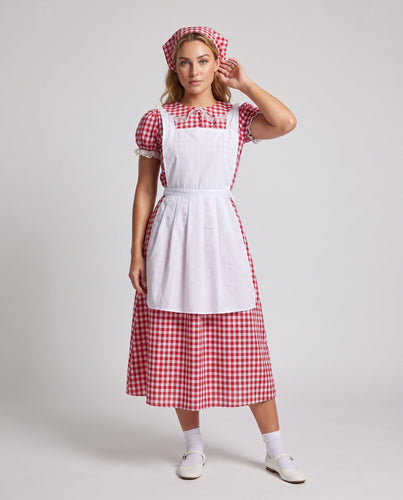 Damen traditionelle Landhauskleid mit Rüschendetails und Schürze Shop Nory
