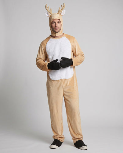 Herren Plüsch Rentier Kostüm mit Tierohren und bequemem Sitz Shop Nory